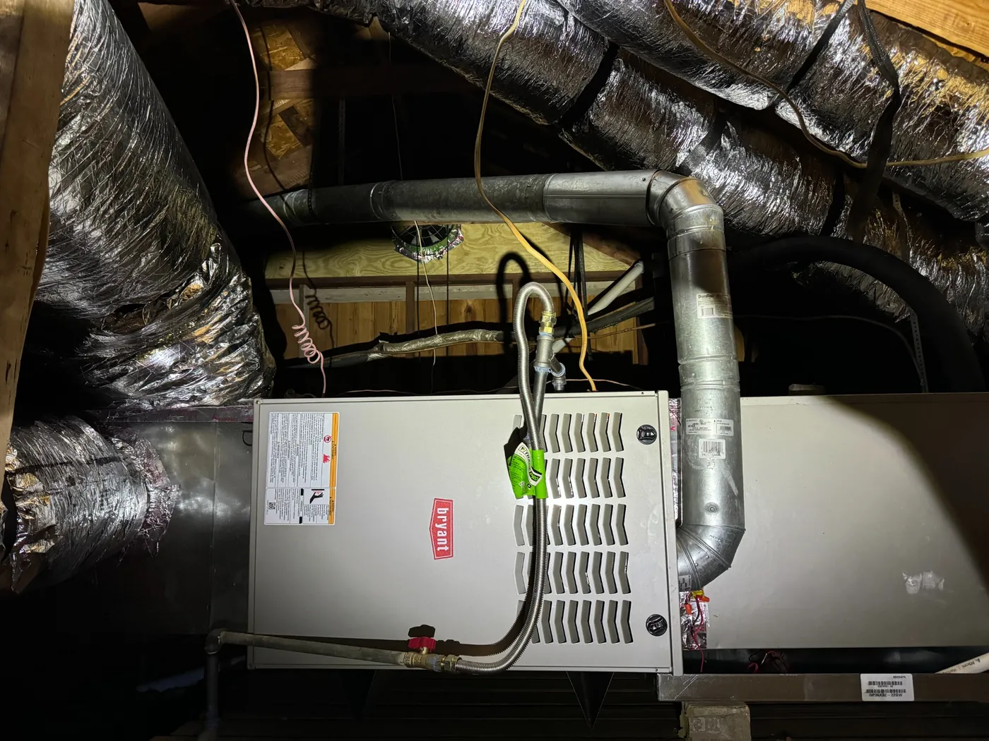 Bryant furnace installed in attic